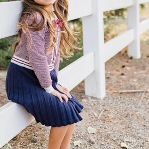Hope & Henry Organic 100% Cotton Red Blue Sweater Dress Girls Size 10